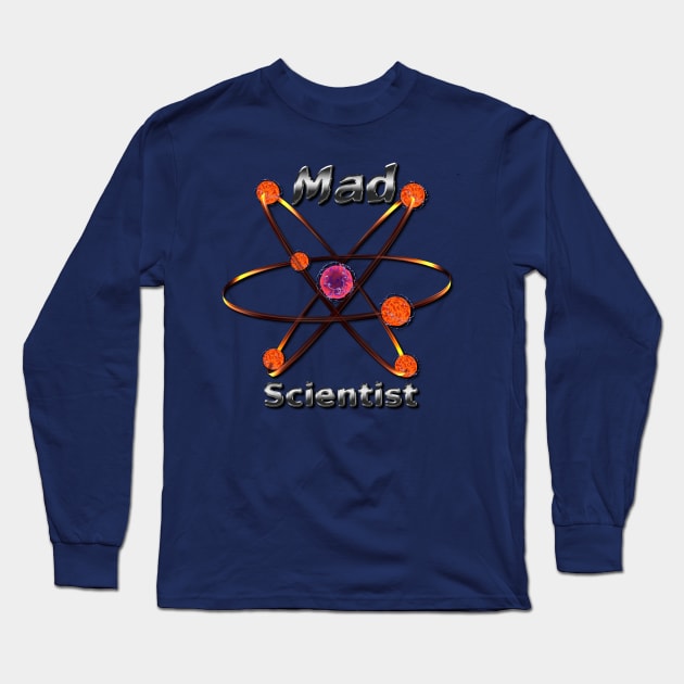 Atomic Mad Scientist Long Sleeve T-Shirt by Packrat